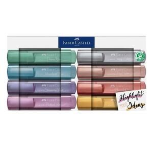New in box FABER-CASTELL highlighter metallic wallet of 8